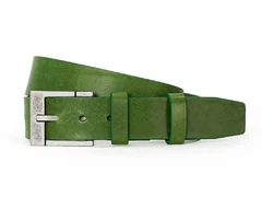 Curea din Piele Italiana, Verde Deschis Antichizat, pentru Jeans